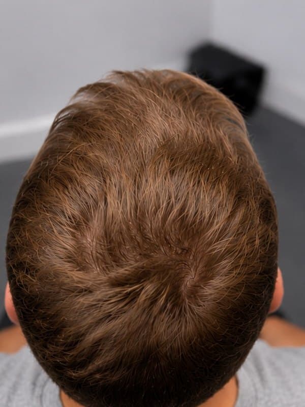 Tricopigmentation, couronne dégarnie, homme, Après