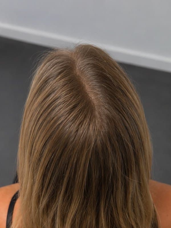 Tricopigmentation, dessus de tête, femme, Après